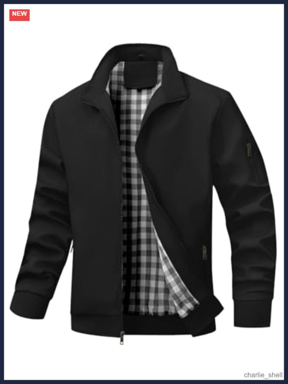 Lightweight Bomber Jacket Windbreaker Zip Up Coat Multi-Pocket